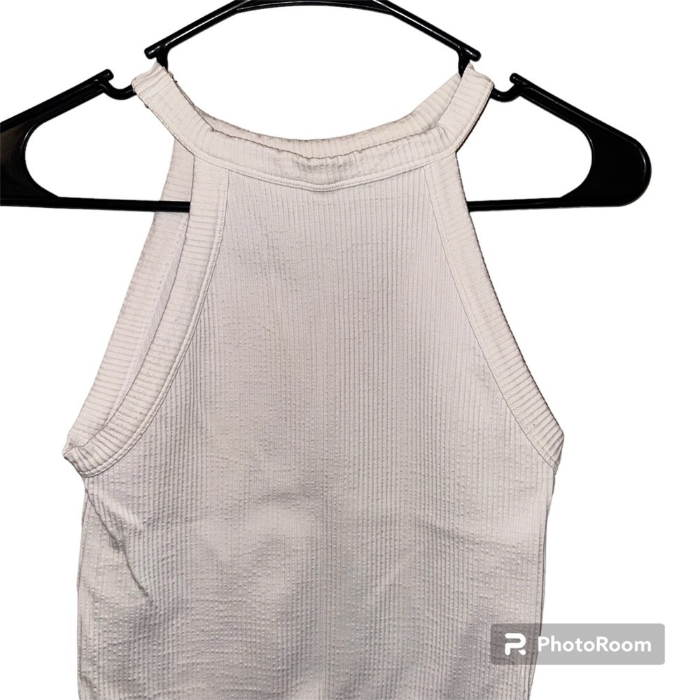 INTIMATELY FREE PEOPLE white ribbed halter neck tank top XS/S - Picture 3 of 5